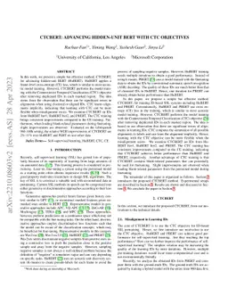 CTCBERT: Advancing Hidden-unit BERT with CTC Objectives
