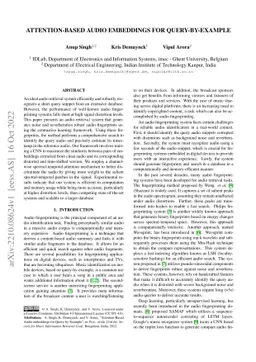 Attention-Based Audio Embeddings for Query-by-Example