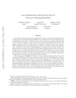 Loss Minimization through the Lens of Outcome Indistinguishability