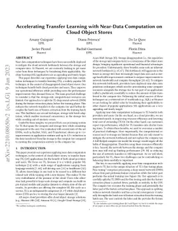 Accelerating Transfer Learning with Near-Data Computation on Cloud
  Object Stores