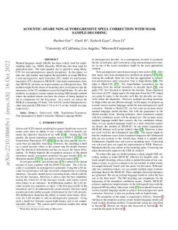 Acoustic-aware Non-autoregressive Spell Correction with Mask Sample
  Decoding