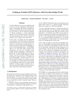 Scaling up Trustless DNN Inference with Zero-Knowledge Proofs