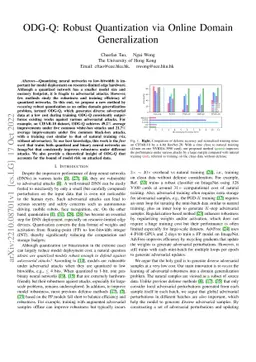 ODG-Q: Robust Quantization via Online Domain Generalization