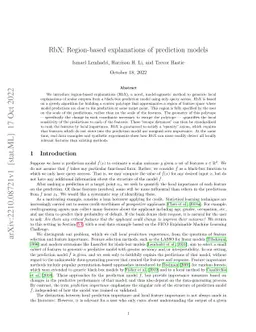 RbX: Region-based explanations of prediction models