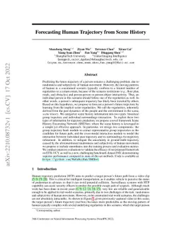 Forecasting Human Trajectory from Scene History