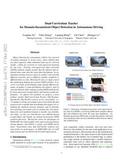 Dual-Curriculum Teacher for Domain-Inconsistent Object Detection in
  Autonomous Driving