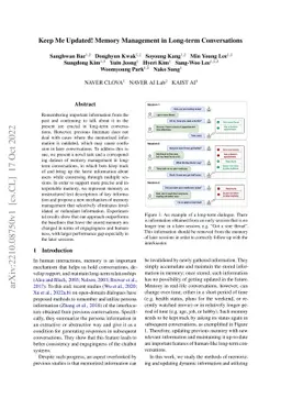 Keep Me Updated! Memory Management in Long-term Conversations