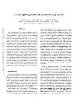 N-pad : Neighboring Pixel-based Industrial Anomaly Detection