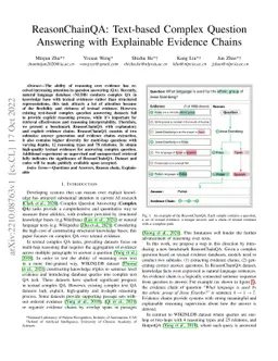 ReasonChainQA: Text-based Complex Question Answering with Explainable
  Evidence Chains