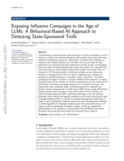 Exposing Influence Campaigns in the Age of LLMs: A Behavioral-Based AI
  Approach to Detecting State-Sponsored Trolls