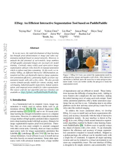 EISeg: An Efficient Interactive Segmentation Tool based on PaddlePaddle