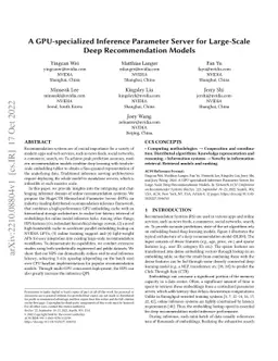 A GPU-specialized Inference Parameter Server for Large-Scale Deep
  Recommendation Models