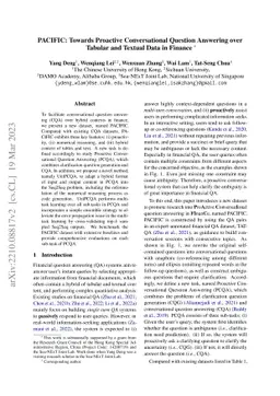 PACIFIC: Towards Proactive Conversational Question Answering over
  Tabular and Textual Data in Finance
