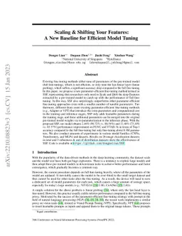 Scaling & Shifting Your Features: A New Baseline for Efficient Model
  Tuning