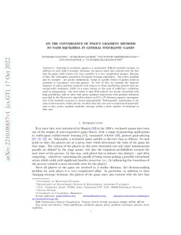 On the convergence of policy gradient methods to Nash equilibria in
  general stochastic games