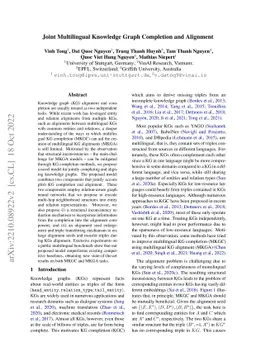 Joint Multilingual Knowledge Graph Completion and Alignment