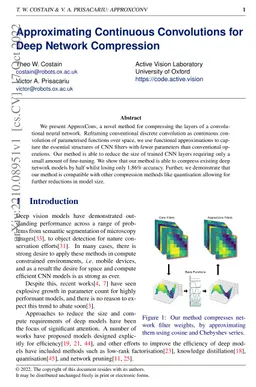 Approximating Continuous Convolutions for Deep Network Compression