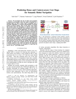 Predicting Dense and Context-aware Cost Maps for Semantic Robot
  Navigation