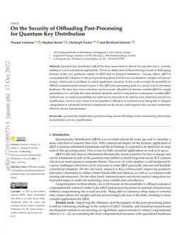 On the Security of Offloading Post-Processing for Quantum Key
  Distribution