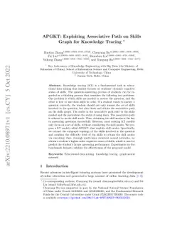 APGKT: Exploiting Associative Path on Skills Graph for Knowledge Tracing