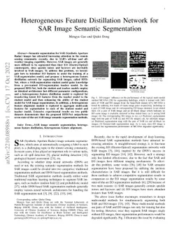 Heterogeneous Feature Distillation Network for SAR Image Semantic
  Segmentation
