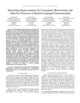 Knowledge Representation for Conceptual, Motivational, and Affective
  Processes in Natural Language Communication