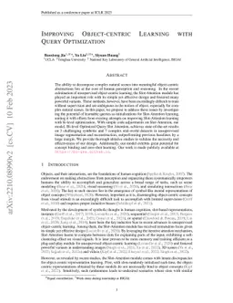 Improving Object-centric Learning with Query Optimization