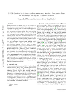 SAICL: Student Modelling with Interaction-level Auxiliary Contrastive
  Tasks for Knowledge Tracing and Dropout Prediction