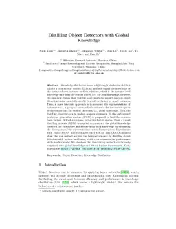 Distilling Object Detectors With Global Knowledge