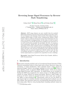 Reversing Image Signal Processors by Reverse Style Transferring