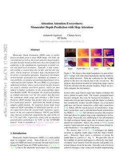 Attention Attention Everywhere: Monocular Depth Prediction with Skip
  Attention