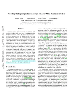 Modeling the Lighting in Scenes as Style for Auto White-Balance
  Correction