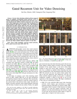 Gated Recurrent Unit for Video Denoising