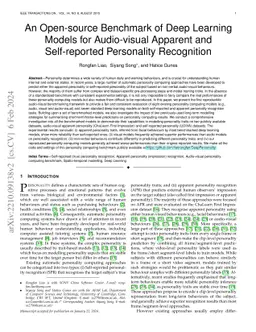 An Open-source Benchmark of Deep Learning Models for Audio-visual
  Apparent and Self-reported Personality Recognition