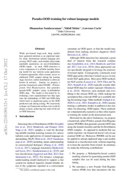 Pseudo-OOD training for robust language models