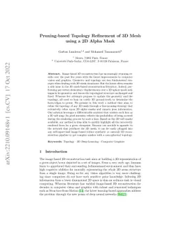 Pruning-based Topology Refinement of 3D Mesh using a 2D Alpha Mask