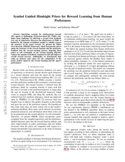 Symbol Guided Hindsight Priors for Reward Learning from Human
  Preferences