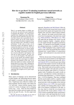 How do we get there? Evaluating transformer neural networks as cognitive
  models for English past tense inflection