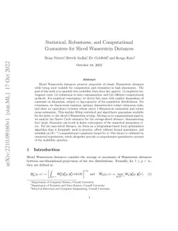 Statistical, Robustness, and Computational Guarantees for Sliced
  Wasserstein Distances