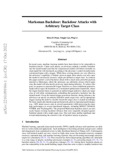 Marksman Backdoor: Backdoor Attacks with Arbitrary Target Class