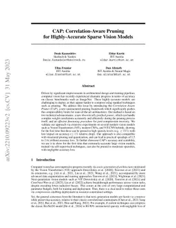CAP: Correlation-Aware Pruning for Highly-Accurate Sparse Vision Models