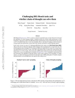 Challenging BIG-Bench Tasks and Whether Chain-of-Thought Can Solve Them