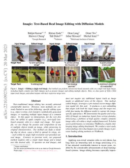 Imagic: Text-Based Real Image Editing with Diffusion Models