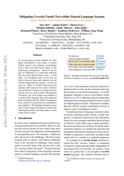 Mitigating Covertly Unsafe Text within Natural Language Systems