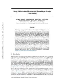 Deep Bidirectional Language-Knowledge Graph Pretraining