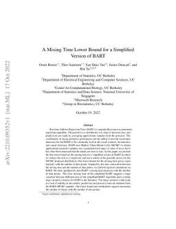 A Mixing Time Lower Bound for a Simplified Version of BART