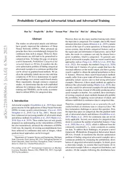 Probabilistic Categorical Adversarial Attack & Adversarial Training
