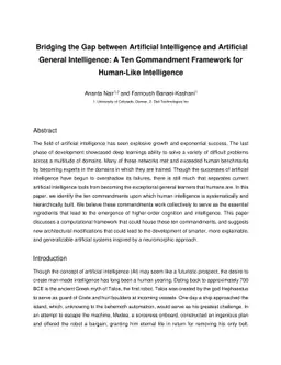 Bridging the Gap between Artificial Intelligence and Artificial General
  Intelligence: A Ten Commandment Framework for Human-Like Intelligence