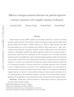 Efficient surrogate-assisted inference for patient-reported outcome
  measures with complex missing mechanism