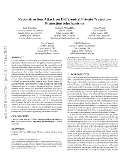 Reconstruction Attack on Differential Private Trajectory Protection
  Mechanisms